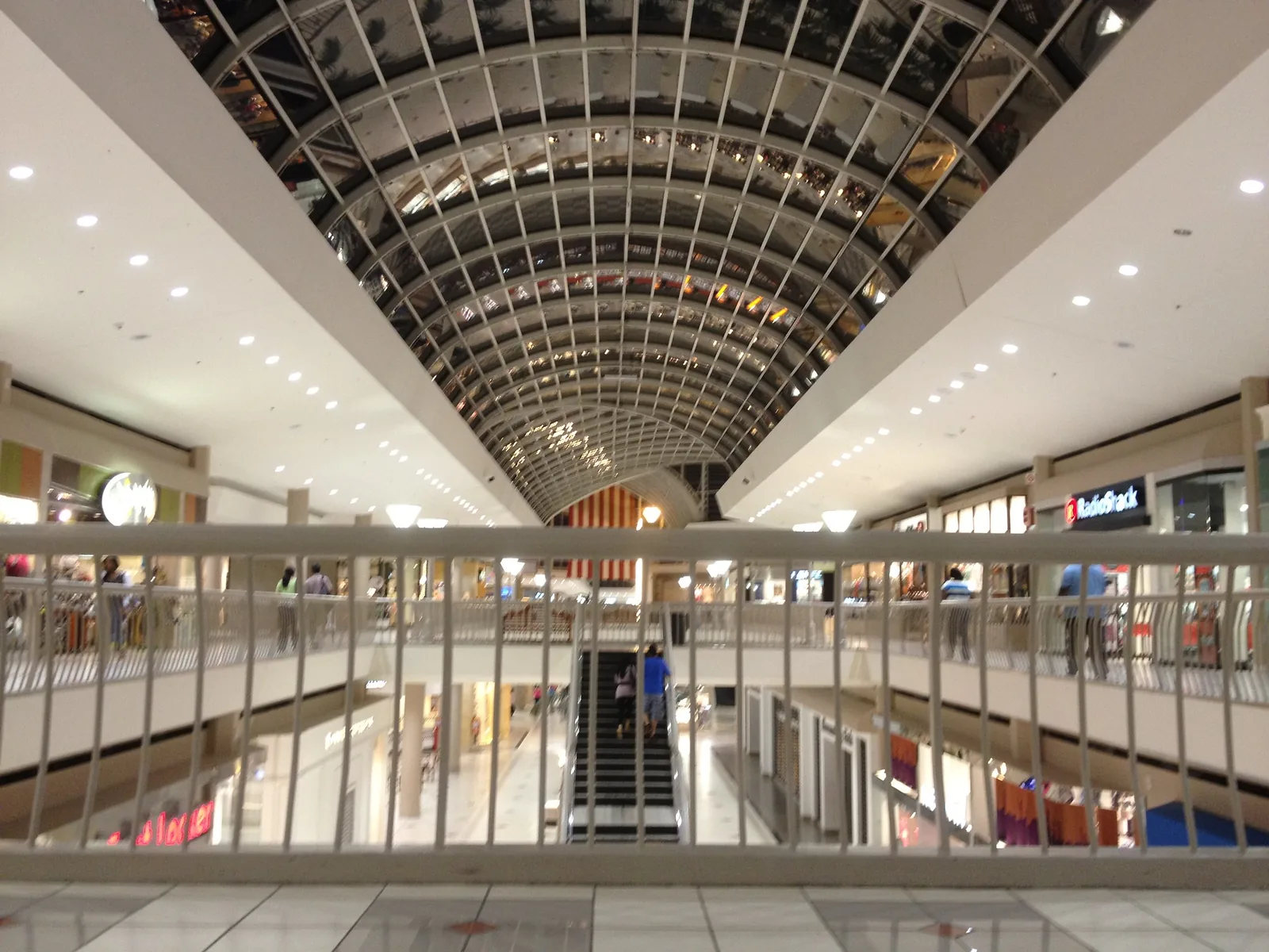 The glass-vaulted upper concourse of the Riverchase Galleria in Hoover.